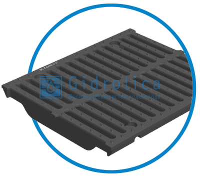 Решётка водоприёмная чугунная щелевая РВЧЩ - 47030100 - 30 (F900) - 50x42,7x3,5 - 1,62/18