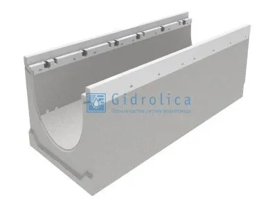 Лоток водоотводный бетонный коробчатый (СО-200мм), с оцинкованной насадкой КU 100.29,8 (20).33,5(26,5) - BGZ-V